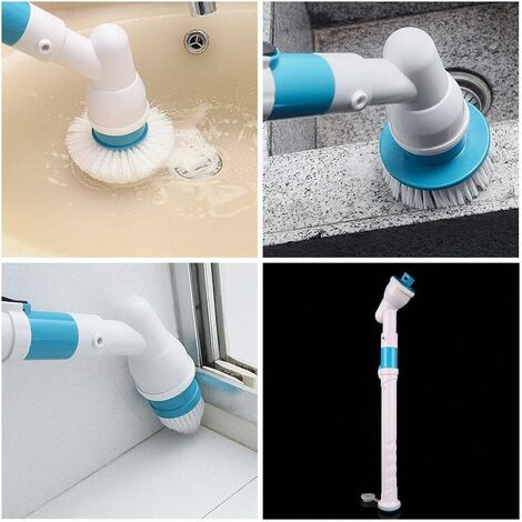 Brosse De Nettoyage électrique 5 En 1 Sans Fil - 3 Têtes Interchangeables - Pour Salle De Bain, Cuisine, Voiture