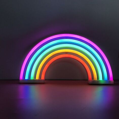 Arc-en-ciel LED Enseignes Au Néon Art Coloré Lampe Au Néon Veilleuses Décoration Murale Intérieure pour La Maison Fête Anniversaire Saint Valentin Cadeaux Chambre Décoration