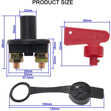 Interrupteur Coupure Batterie Voiture Avec Télécommande 12V 120A - Protection Et Sécurité