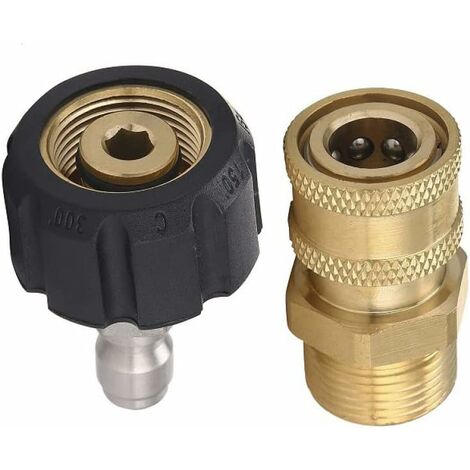 Kit De 4 Adaptateurs M22-14 Mm à 1/4" En Laiton Pour Nettoyeur Haute Pression - 5000 PSI, Raccords Rapides Pour Tuyau Et Pompe
