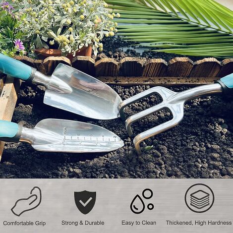 Outils de jardinage à main pour homme - Outils de jardinage pour jardinage  - Sac de jardin robuste en aluminium - Kit de rangement - Outils