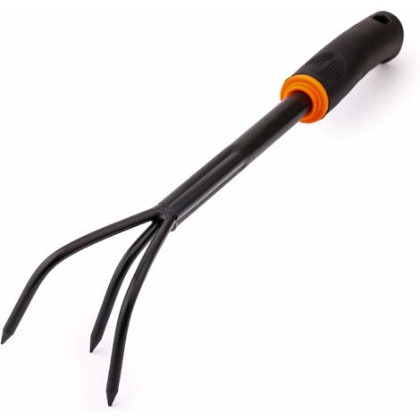 Sabot de jardin de luxe de 7,5 cm de large en acier au carbone laqué noir  Avec poignée ergonomique pour jardin, balcon, potager, terrasse ou entretien funéraire
