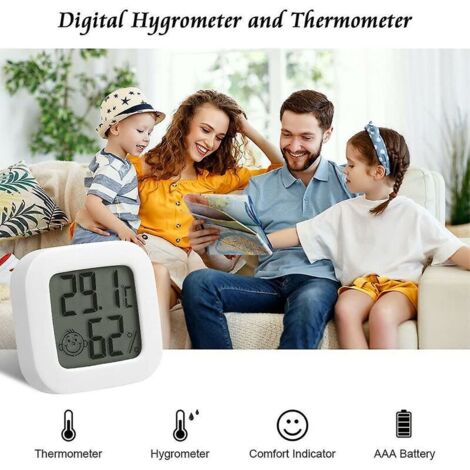 Thermomètre Hygromètre D'intérieur Solaire - Alimenté Par La Lumière, Sans Pile - Affichage LCD Large 2,2 Pouces - Précision Température/humidité