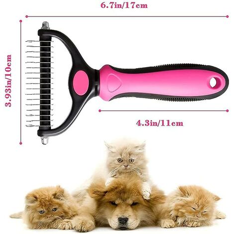 Brosse Démêlante Pour Chien Et Chat - 2 Pièces, Autonettoyante, Poils Courts Et Longs - 6