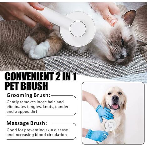 Brosse Chat,Brosse pour Chat Autonettoyante,Brosse Poils Animaux, Brosse Chiens et Chats Peigne de Toilettage pour Brosse Anti Poils Animaux pour Animaux de Compagnie de Massage, Épilation