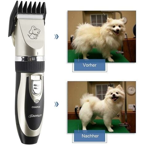 Tondeuse Chien Chat Professionnelle Tondeuse Animaux Tondeuse  Professionnelle pour Chien et Chat Lames en Céramique Fil Rechargeable avec  4 Peignes Adaptable