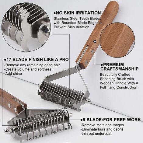 Coat King Brosse Chiens et Chats,Peigne de Toilettage pour Animaux Domestiques Râteau de Démêlage Réduit Considérablement la Perte de Poils