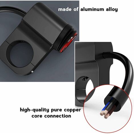 12V 16A CNC En Aluminium Moto Allumés Interrupteur, Moto Guidon Phare