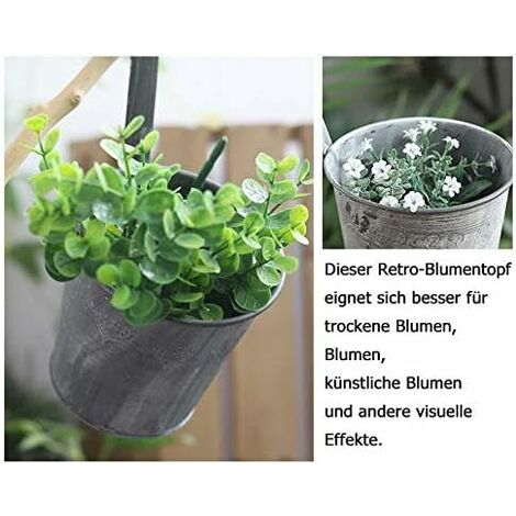 Lot De 6 Pots De Fleurs Suspendus En Métal - Avec Crochet Amovible - Pour Balcon, Jardin, Mur