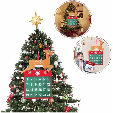 Calendrier De L’Avent En Tissu – 24 Poches, 50 X 120 Cm – Réutilisable, DIY à Remplir, Décoration Noël