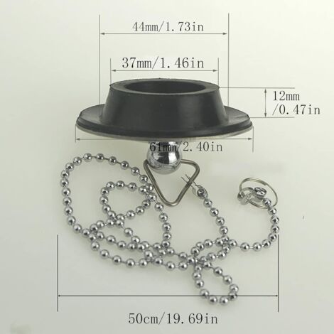 Bouchon D'évier En Caoutchouc Bouchon De Vidange Fit 34-37mm Avec Anneau Pour Baignoire Cuisine Salle De Bains 2 Pcs