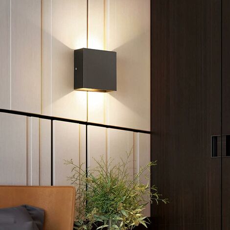 Pièce Applique Murale LED Moderne en Aluminuim Applique Murale Carrée Noire 10 x 10 x 5 cm Imperméable Convenant à l’Intérieur ou à l’Extérieur pour le Mur de Sallon Chambre Allée Jardin