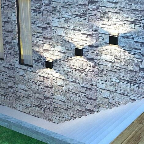 Pièce Applique Murale LED Moderne en Aluminuim Applique Murale Carrée Noire 10 x 10 x 5 cm Imperméable Convenant à l’Intérieur ou à l’Extérieur pour le Mur de Sallon Chambre Allée Jardin
