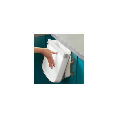 Cexovo Poubelle Suspendue Cuisine Avec Couvercle,Poubelle De Cuisine Pliable,Poubelle Camping Car 10L,Petite Poubelle Murale Pliable Poubellen Suspendue Pour Cuisine,Placard,Salle De Bain
