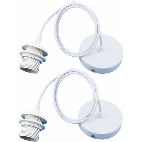 Pièces E27 Douille de Lampe, Porte Lampe Suspension Pendentif Lampes Suspendues Accessoires Avec 1m Câble, Support de Lampe E27 avec Câble pour Bar, Café, Maison