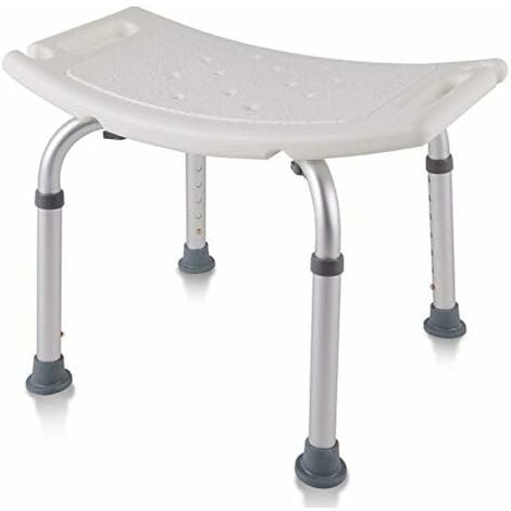 Tabouret de douche Tabouret de bain Hauteur réglable Chaise de douche -  jusqu'à 180kg Supports croisés rectangulaire