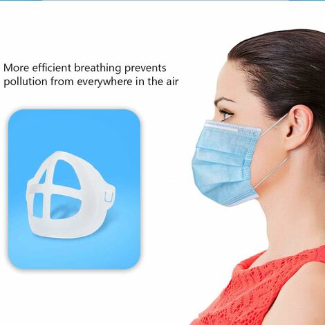 12 Supports De Masque Facial Iplusmile En Silicone - Cadre 3D Respirant, Protection Rouge à Lèvres, Blanc