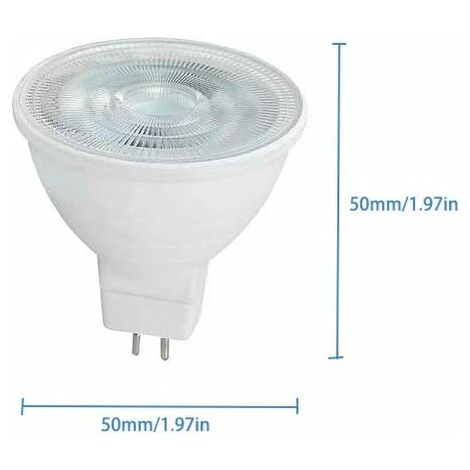 Lot De 10 Ampoules Halogènes MR16 20W GU5.3 12V - Angle 38° - Blanc Chaud - Neuf