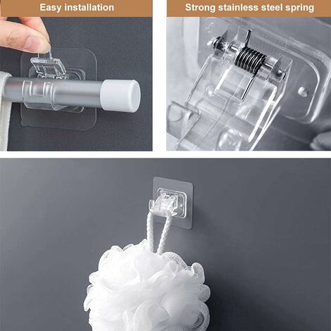 Support Tringle Sans Percage Crochet Accroche Rideau Sans Percage Barre