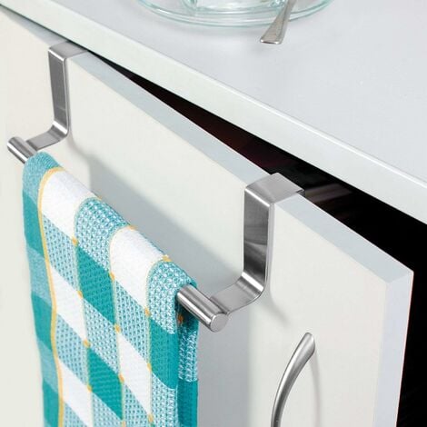 Horizon, Porte Serviettes Torchons sur Porte, Barre Acier INOX à Suspendre sur Porte de Placard, Installation sans Perçage