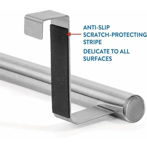 Horizon, Porte Serviettes Torchons sur Porte, Barre Acier INOX à Suspendre sur Porte de Placard, Installation sans Perçage