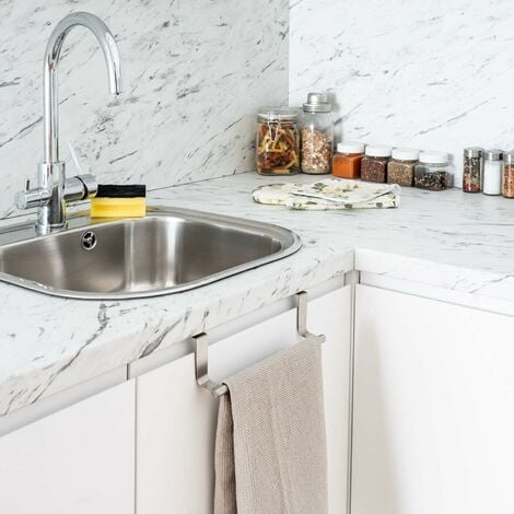 Horizon, Porte Serviettes Torchons sur Porte, Barre Acier INOX à Suspendre sur Porte de Placard, Installation sans Perçage