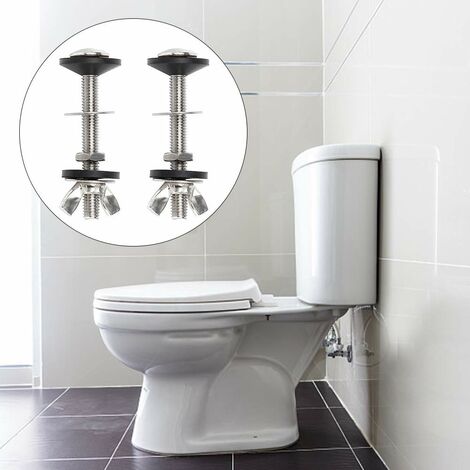 Kit Fixation Réservoir WC - Boulons Acier Inoxydable Avec Joints Caoutchouc