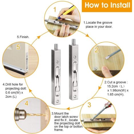 Fermeture Tiroir Lot De 6 Loquets à Bascule Acier Inoxydable - Fermoir Levier 72mm Pour Tiroirs, Armoires Et Boîtes Accessoire Quincaillerie