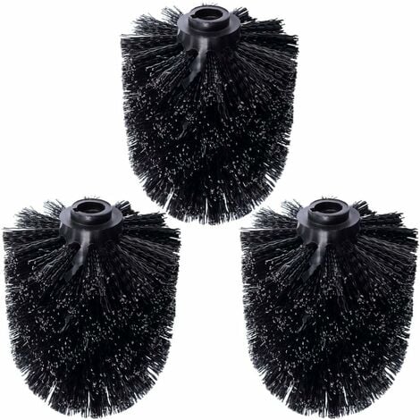 3-Pack WC Remplacement tête de Brosse Brosse Noire Remplacement Brosse Noire Remplacement tête de Brosse Noire Remplacement Individuel Brosse Noire Brosse WC Remplacement Brosse WC