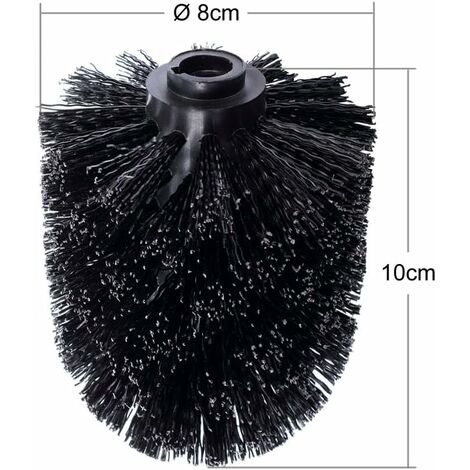 3-Pack WC Remplacement tête de Brosse Brosse Noire Remplacement Brosse Noire Remplacement tête de Brosse Noire Remplacement Individuel Brosse Noire Brosse WC Remplacement Brosse WC