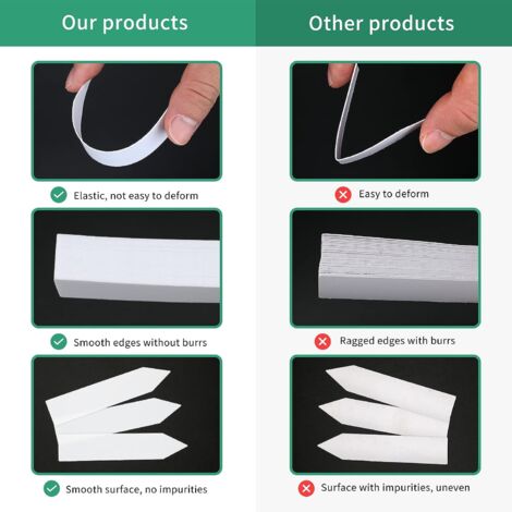 200 étiquettes Plantes PVC Blanc 5x1cm - Marqueurs Jardin Potager Réutilisables