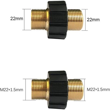 Raccord Adaptateur M22/14 à M22 Mâle Pour Nettoyeur Haute Pression - Métrique