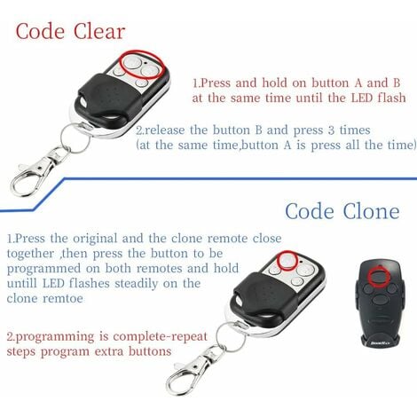 3 pièces 433.92Mhz Universel Copie Sans Fil Télécommande Porte-clés Émetteur RF pour Clone Porte De Garage Ouvre-porte 433Mhz Duplicateur