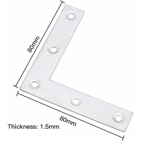 10 équerres Plates En Acier YZP – 63mm, Jaune, Onestopdiy – Angle Droit Pour Assemblages