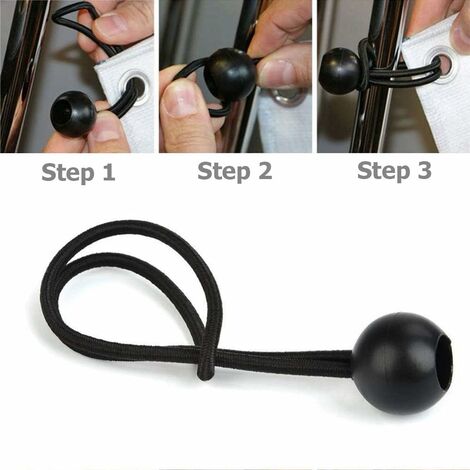 Tendeur Elastique Avec Boule 25 Pièces 20cm - Sandow Elastique Pour Fixation Rapiden Bâche