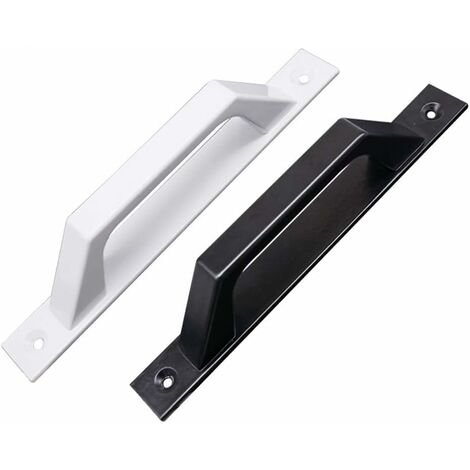 Lot de 2 poignées de porte en forme de D pour porte de jardin en bois Noir 200 mm