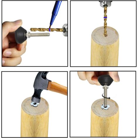 Pieds De Bureau Vegena Pied De Meuble M10 X 100MM, Métal Pied Reglable, Pied Reglable Pour Meuble, Inclinaison Maximale Des Pied De Meuble Jusqu'à 20 °, Pour Pieds De Table, Pieds De