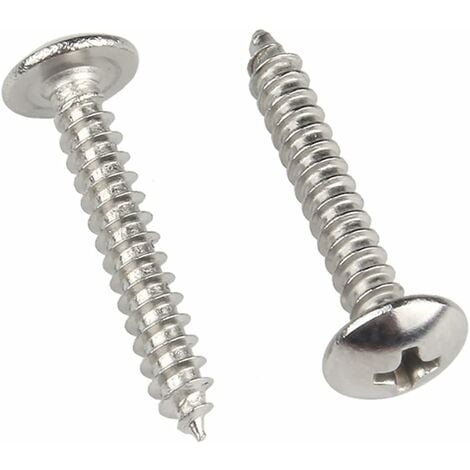 M4 x 25mm 40 Pcs Tête ronde Vis à bois 304 Acier inoxydable Vis cruciformes Tête de Champignon Vis autotaraudeuses Fixations