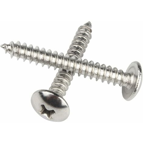 M4 x 25mm 40 Pcs Tête ronde Vis à bois 304 Acier inoxydable Vis cruciformes Tête de Champignon Vis autotaraudeuses Fixations