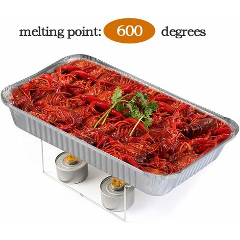 25 Barquettes Aluminium FOCCTS 31x21x5cm - Plats Cuisson, Barbecue, Congélation Et Stockage Alimentaire