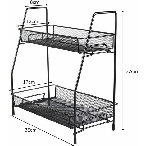 Étagère à Épices étagère à Épices en Métal à 2 Couches Étagère à Épices Verticale de Grande
