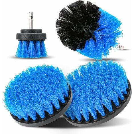 Jeu de Brosse plastique a tige pour visseuse 3 pcs pour lavage