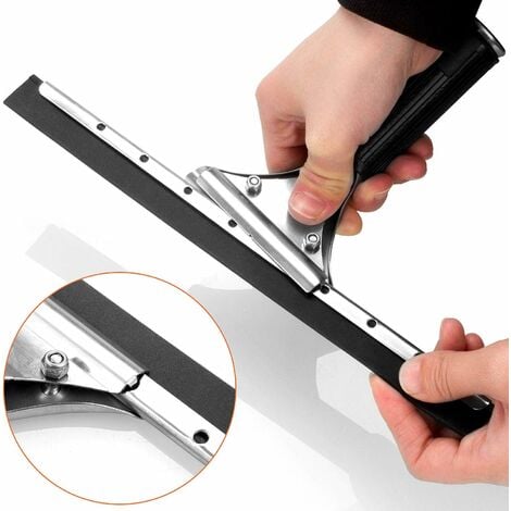Raclette à Vitres Professionnelle en Acier Inoxydable avec Lame de 25 cm pour Cuisine, Fenêtre, Salle de Bain, Voiture