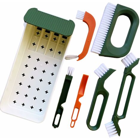 Kit De 9 Brosses Et 2 Grattoirs Pour Nettoyage Joints Carrelage - Poils Durs - Salle De Bain, Cuisine