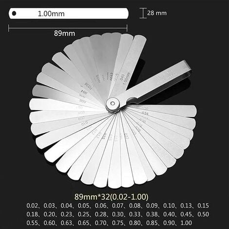 Jauges d'Épaisseur, 32 Lames Jauge d'Épaisseur en Acier, Jauge d ...
