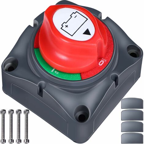 Commutateur de Batterie 300A Interrupteur de Coupure de Courant Isolateur  Rotatif Universel Déconnecter Battery Switch pour
