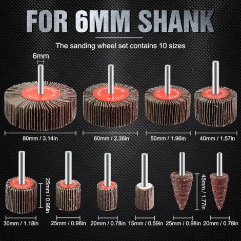 Roue Abrasive 20 pièces Grain 80 Disque a lamelle pour Brosse Poncage Perceuse Accessoires Polissage Bois Metal