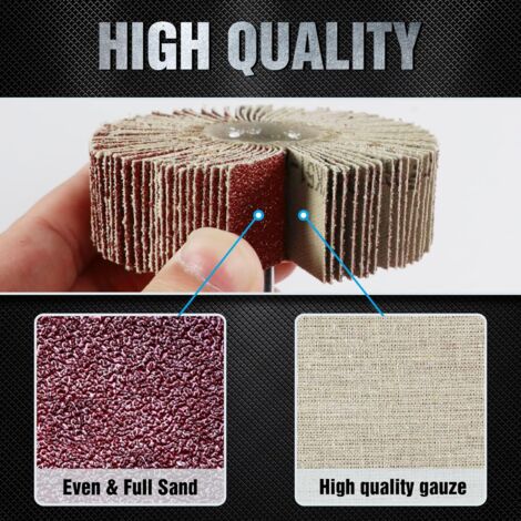 Roue Abrasive 20 pièces Grain 80 Disque a lamelle pour Brosse Poncage Perceuse Accessoires Polissage Bois Metal