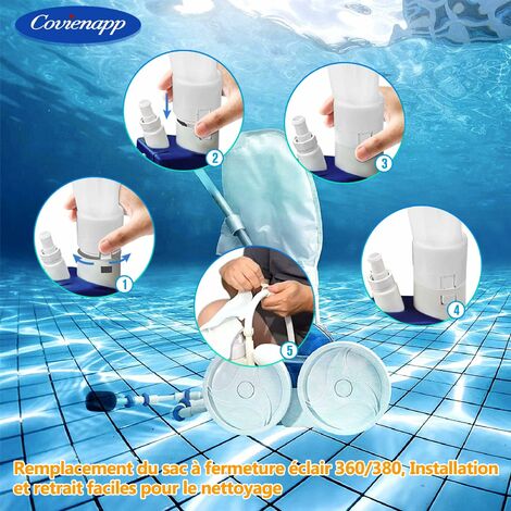 Kit De Rechange Pour Nettoyeur De Piscine Polaris 360/380 - 2 Sacs, 3 Pneus C10, 5 Brosses De Tuyau, En Nylon Durable - 2