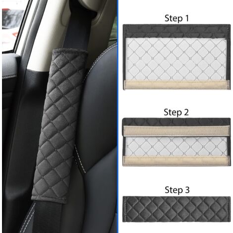 2 Coussins De Protection Pour Ceinture De Sécurité - En Peluche Douce, Taille 6x26cm - Pour Adultes Et Enfants, Voiture, Avion, Sac à Dos - Confort Et Sécurité